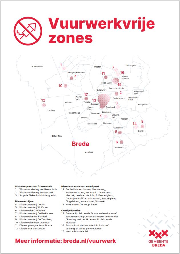 Vuurwerkvrije zones Breda